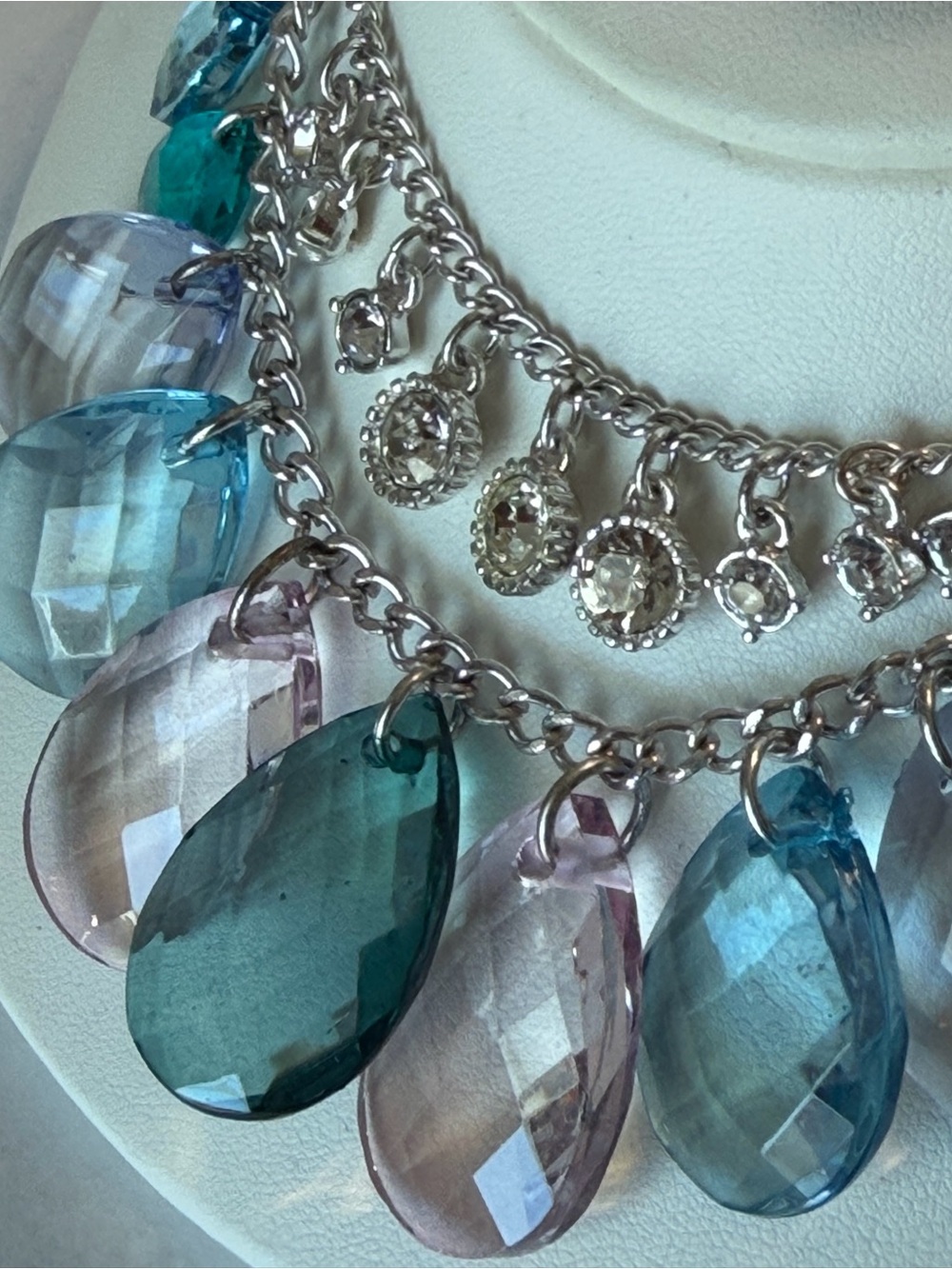Nine West Multicolor Teardrop Necklace and Earring Set - Picture 2 of 4